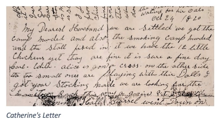 an old letter from Gayle Nemeth's grandmother, Catherine